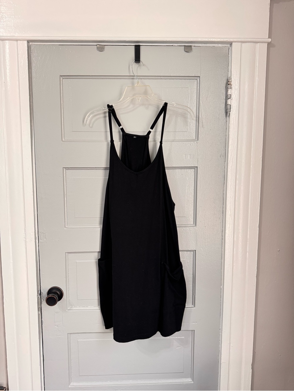 Black Womens Tank Athletic Dress with Pockets
